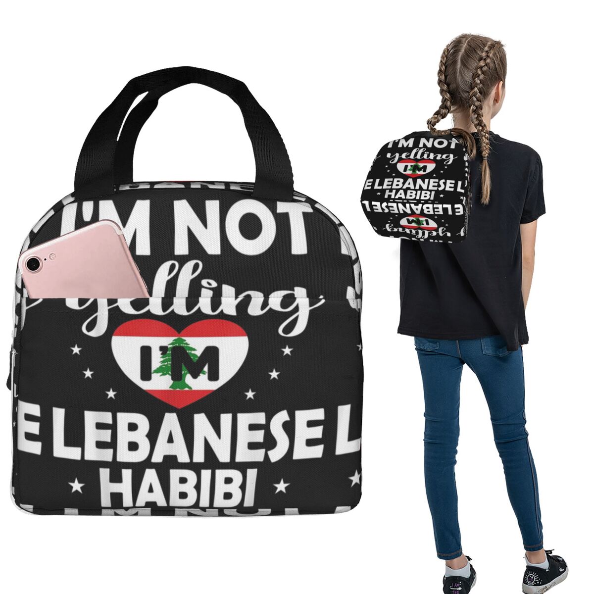 Women Bags Lebanon - Sac à déjeuner isotherme avec drapeau