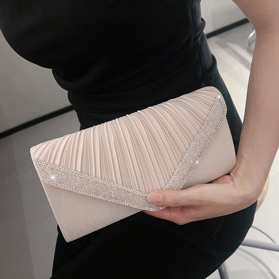 Flap Bag Envelope - Mode Satin plissé pochette sac à