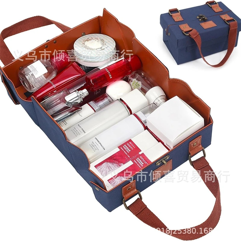 Women Vanity Bags - Sac de maquillage magnétique en cuir,