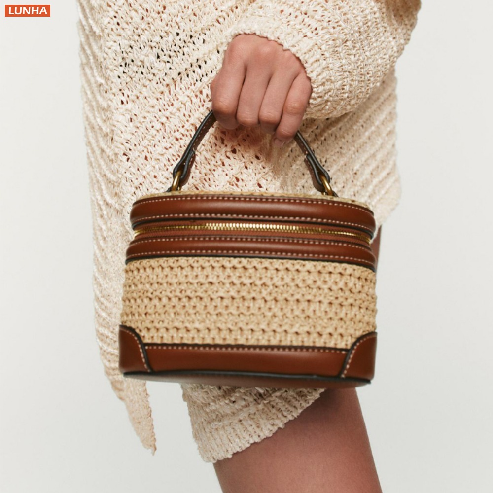 Women Vanity Bags - Sac bandoulière mini tressé pour femme,