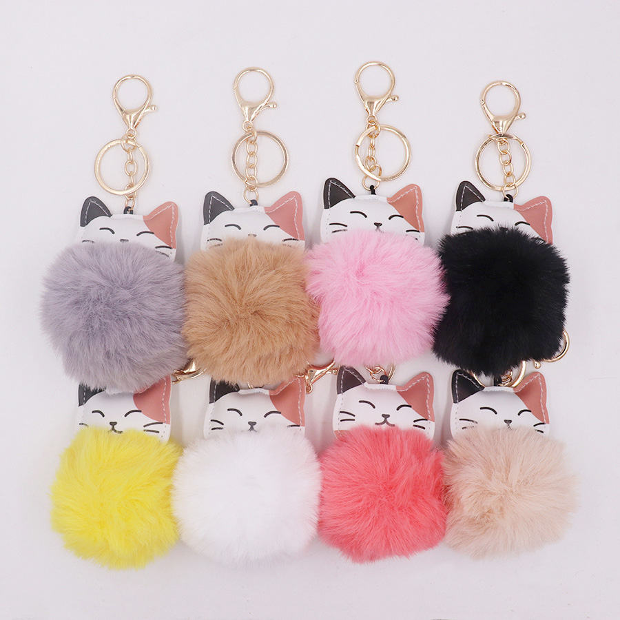 Women Bags Pictures - Porte-clés pendentif boule en peluche colorée
