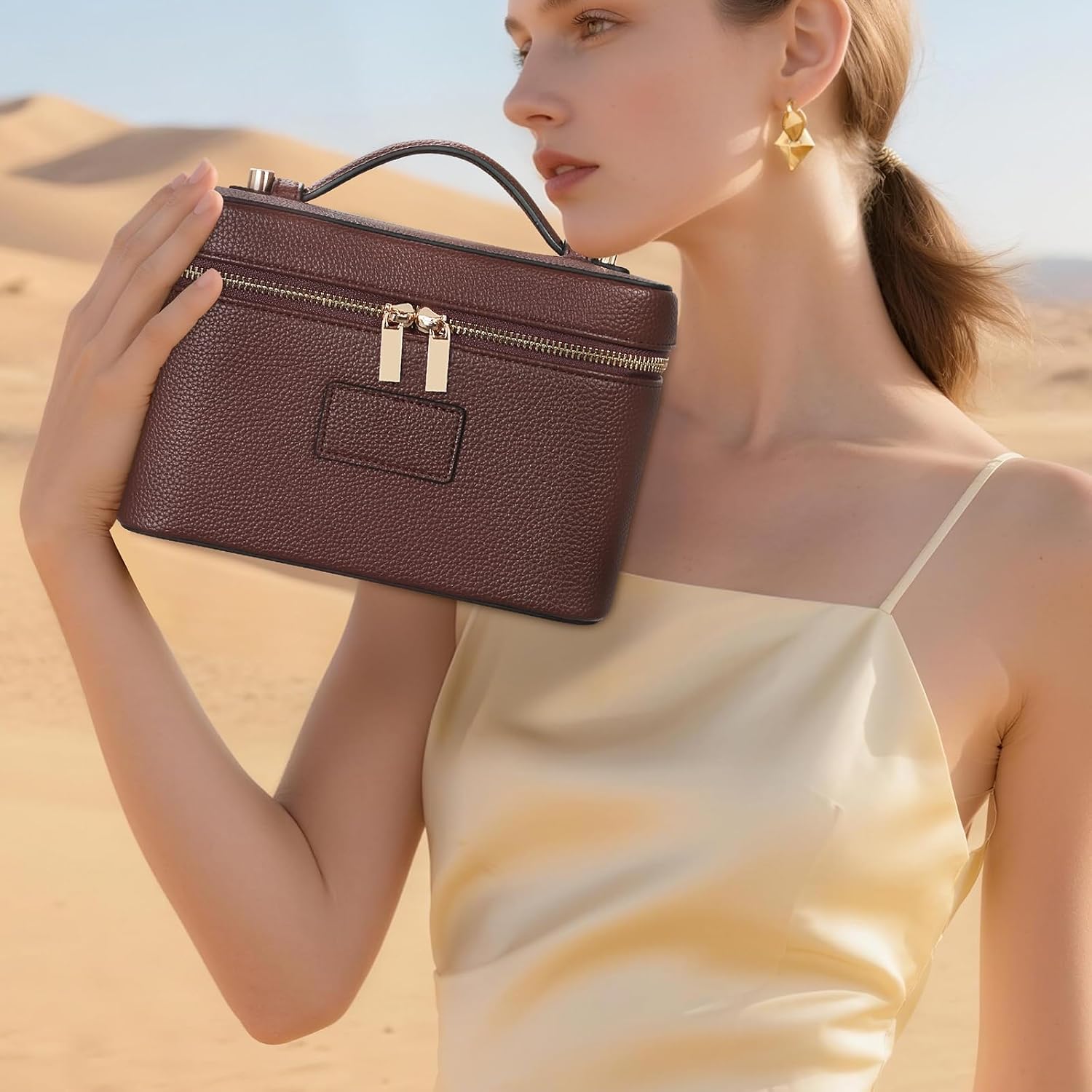 Trousse de Maquillage en Cuir  - Women Vanity Bags avis et prix