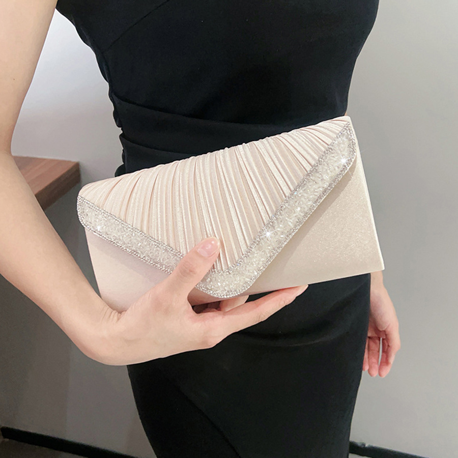 Mode Satin plissé pochette sac - Flap Bag Envelope avis et prix