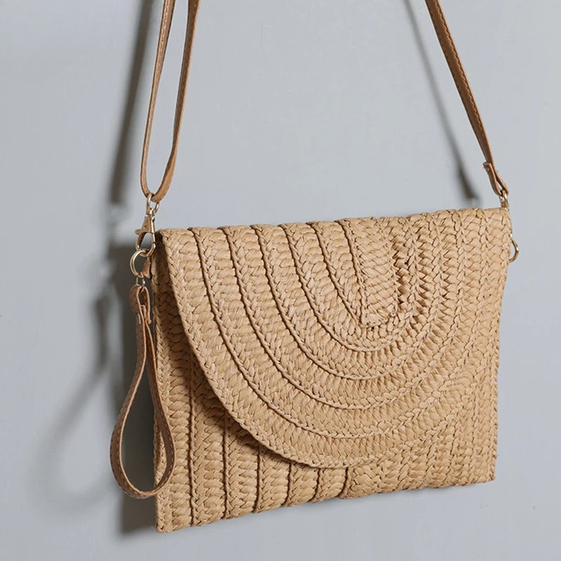 Sac à bandoulière en paille tr - Flap Bag Envelope avis et prix